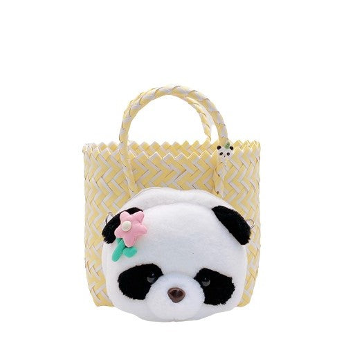 Plastic Beach Bag, Panda Tote Yellow Woven Tote in 4 Styles