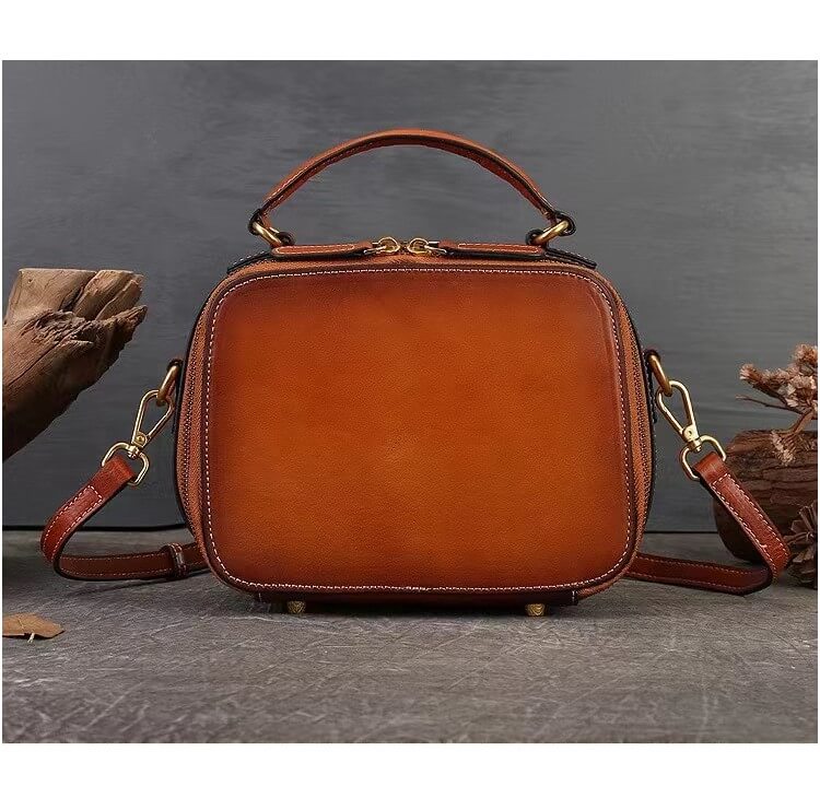 Body Bags Panda, Original Brown Leather Bag, in Rectangular Brown