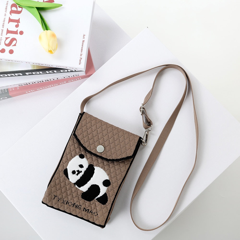 Panda Purse, Knitted Mini Panda Bag in 6 Colors