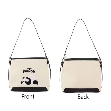 Panda Bag, Structured Canvas Tote Bag, 12''