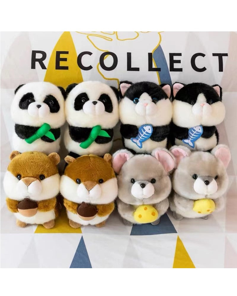 Small Panda Bear Stuffed Animal, Cute Stuffed Panda with Bamboo, 7.8''