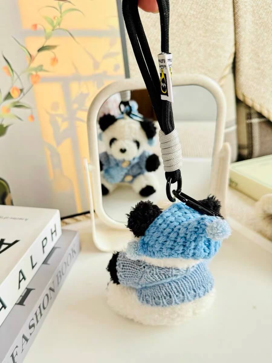 Kawaii Small Stuffed Panda Bear, Bag Decoration