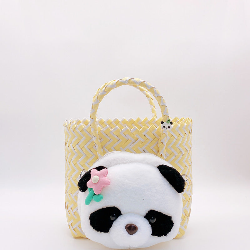 Cute Panda Backpack Office Supplies Student Bag School - Temu