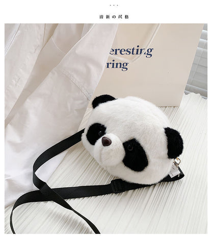 Fluffy Panda Bag, Plush Bag, 7.0 ''