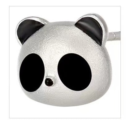 Boucles d'oreilles panda tendance et polyvalentes en argent sterling