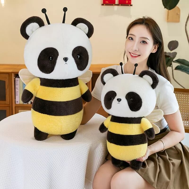 Oversized Stuffed Panda, Bee Panda Plush in 4 Sizes