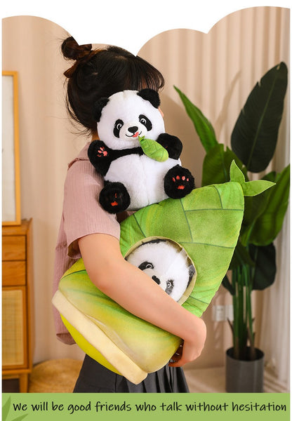 Sac à dos Panda, avec peluche Panda et peluche bambou, en 2 tailles