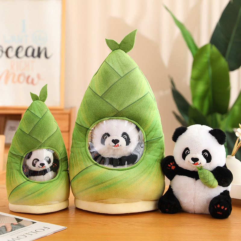 Mochila Panda, con Peluche Panda y Peluche Bambú, en 2 Tamaños