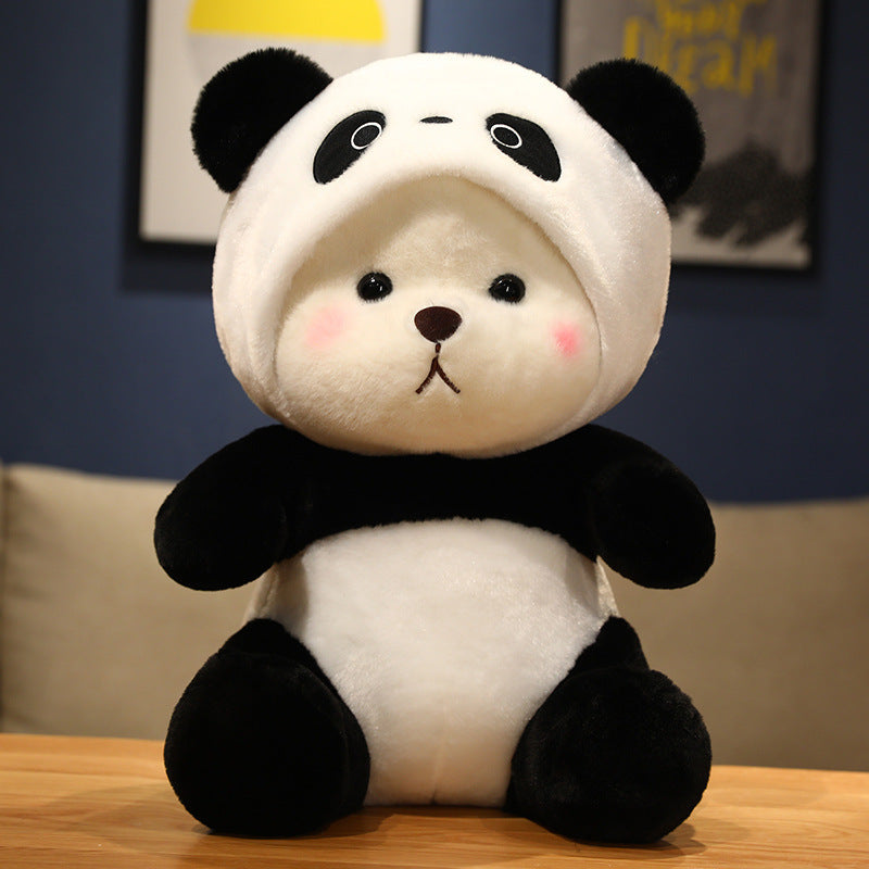 Jouet moelleux panda avec chapeau de panda amovible, design japonais en 4 tailles