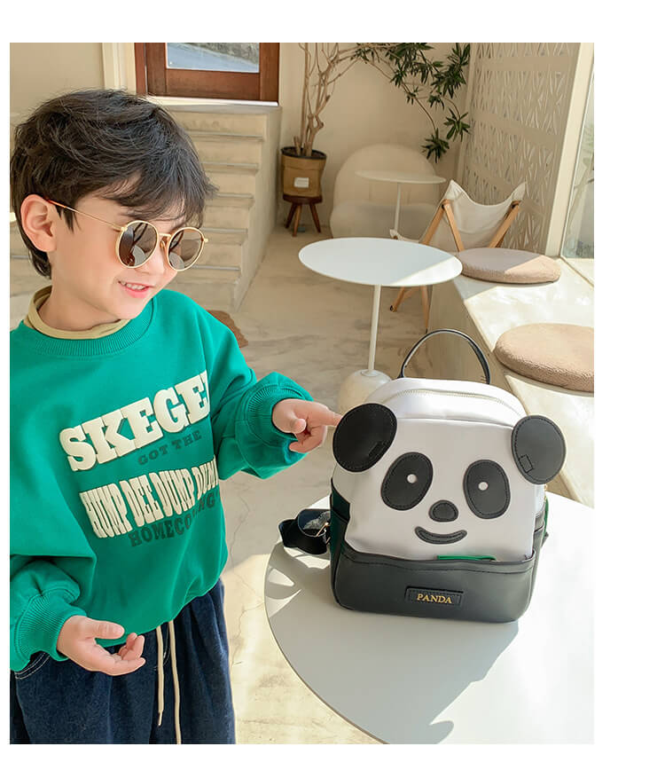 Mini backpack: PU small panda backpack for children