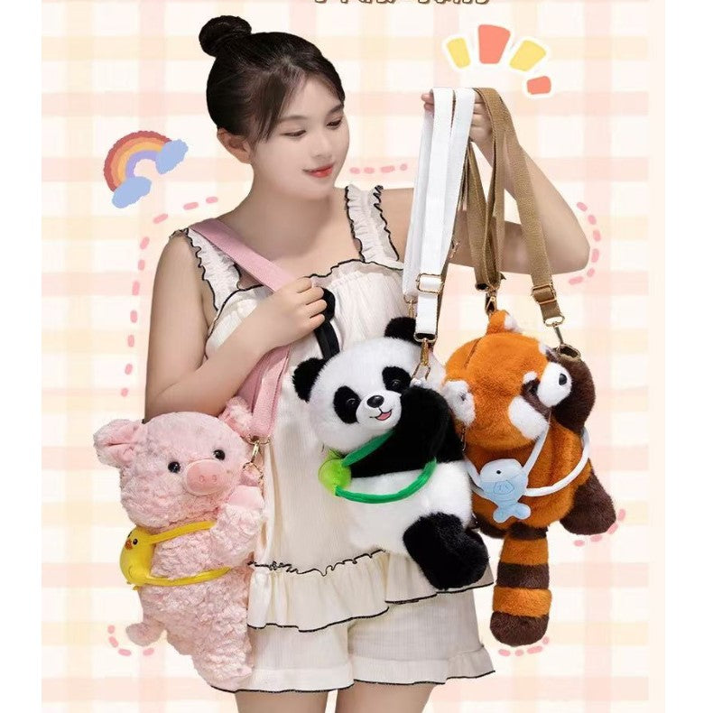 Mochila de panda esponjosa, bolso bandolera de panda kawaii