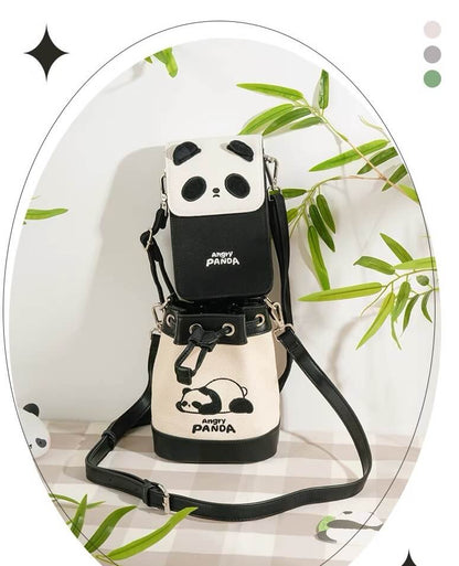 Sac Panda, sac seau en toile exquis