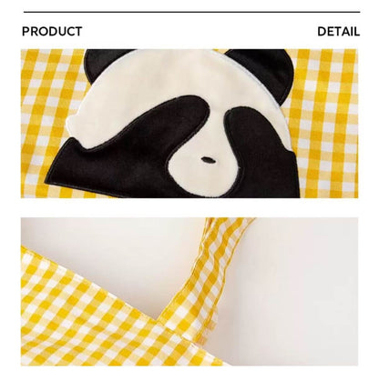 Panda Eyes Bag with Coin Purse, Colorful Canvas Bag for Girls