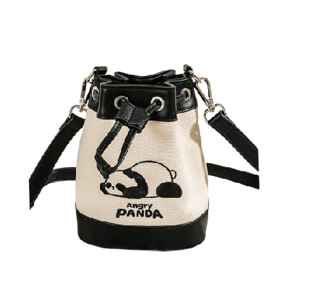 Panda Bag, Exquisite Canvas Bucket Bag