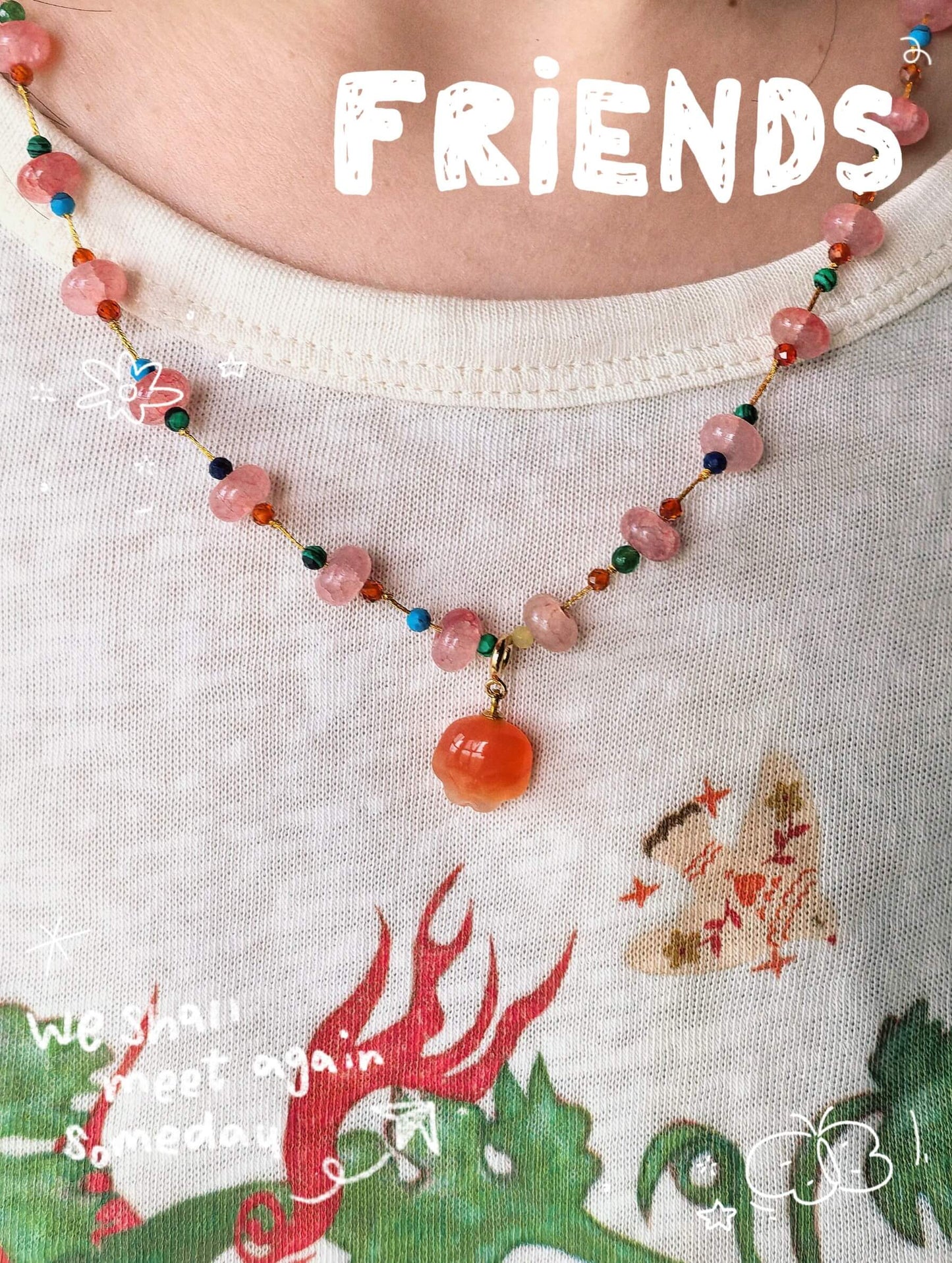 Pink Panda Paw Necklace — Summer Panda Jewelry in Your Heart