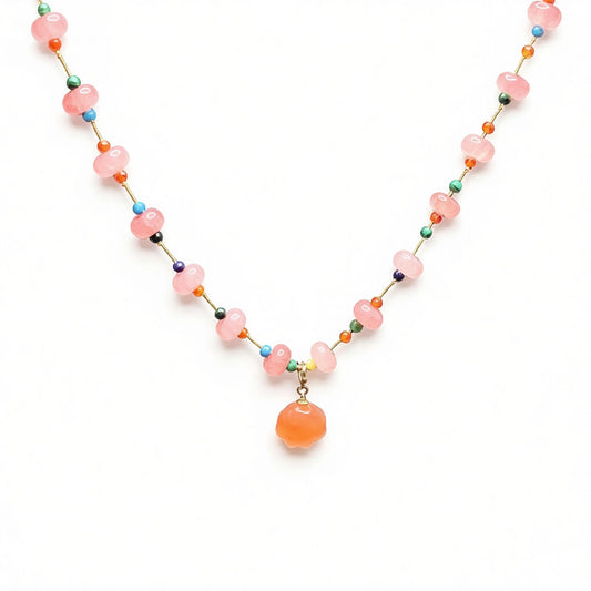 Collar de pata de panda rosa — Joyería de panda de verano en tu corazón
