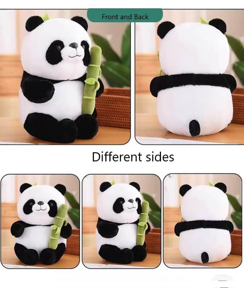 Ours panda géant en peluche et bambou, en 3 tailles