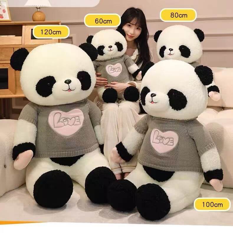 New Giant Panda Plush, Cartoon Panda Plush Toy in 4 Sizes