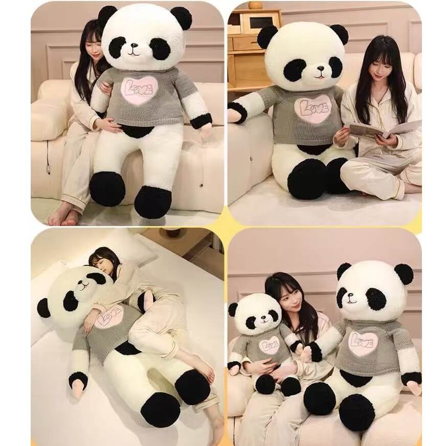 New Giant Panda Plush, Cartoon Panda Plush Toy in 4 Sizes