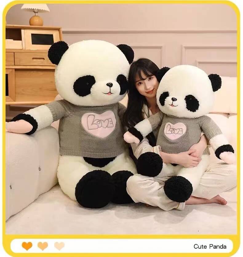 New Giant Panda Plush, Cartoon Panda Plush Toy in 4 Sizes