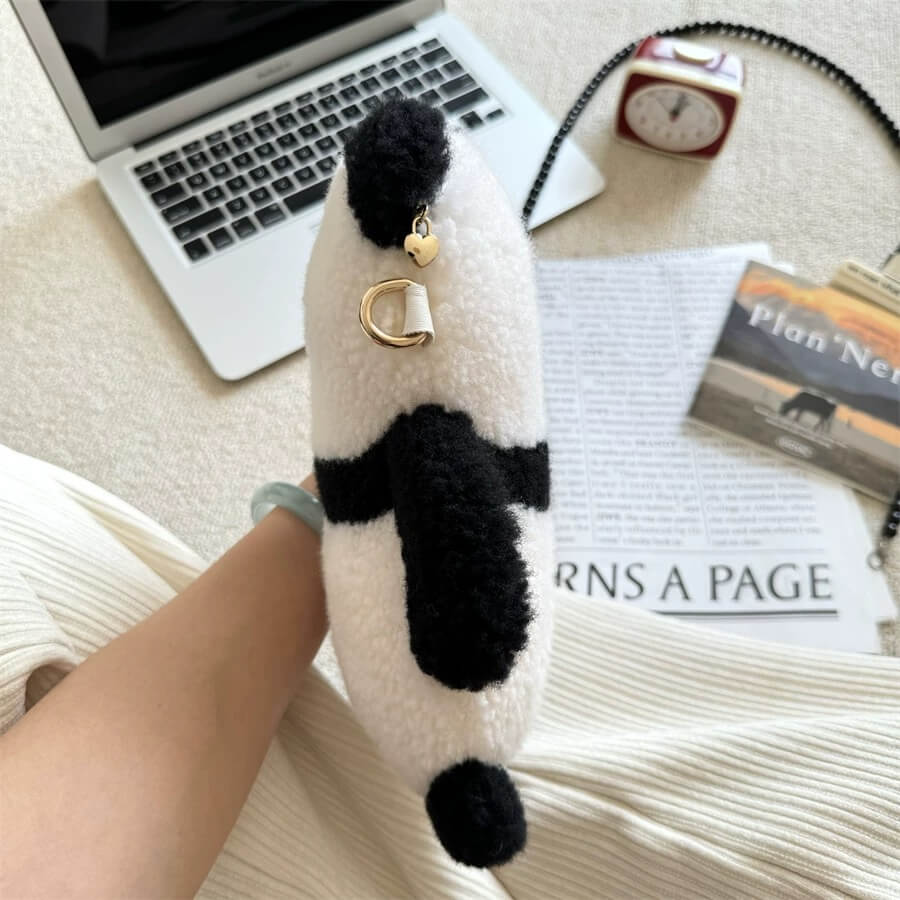 Unique Panda Bag in Artificial Lamb Wool for Adult