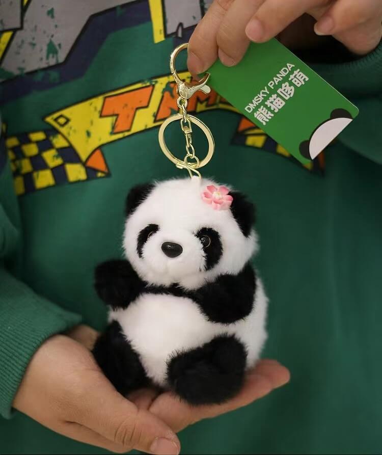 Muñeco de panda Hehua, mini panda de peluche para decorar bolsos