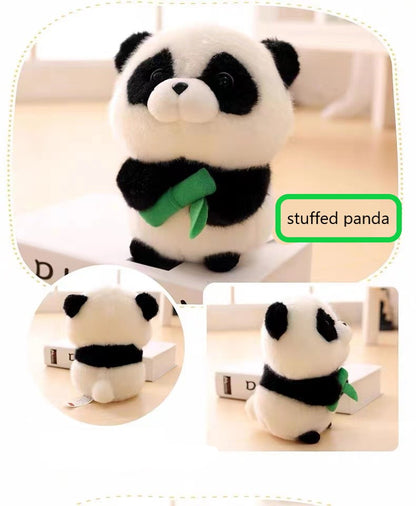 Small Panda Bear Stuffed Animal, Cute Stuffed Panda with Bamboo, 7.8''