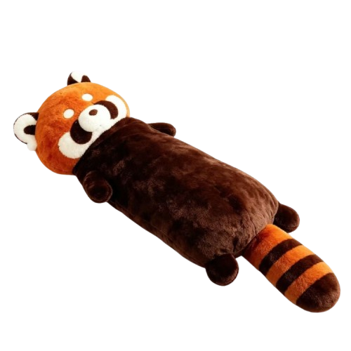 Peluches de panda rojo, almohada larga de panda rojo en 2 tamaños