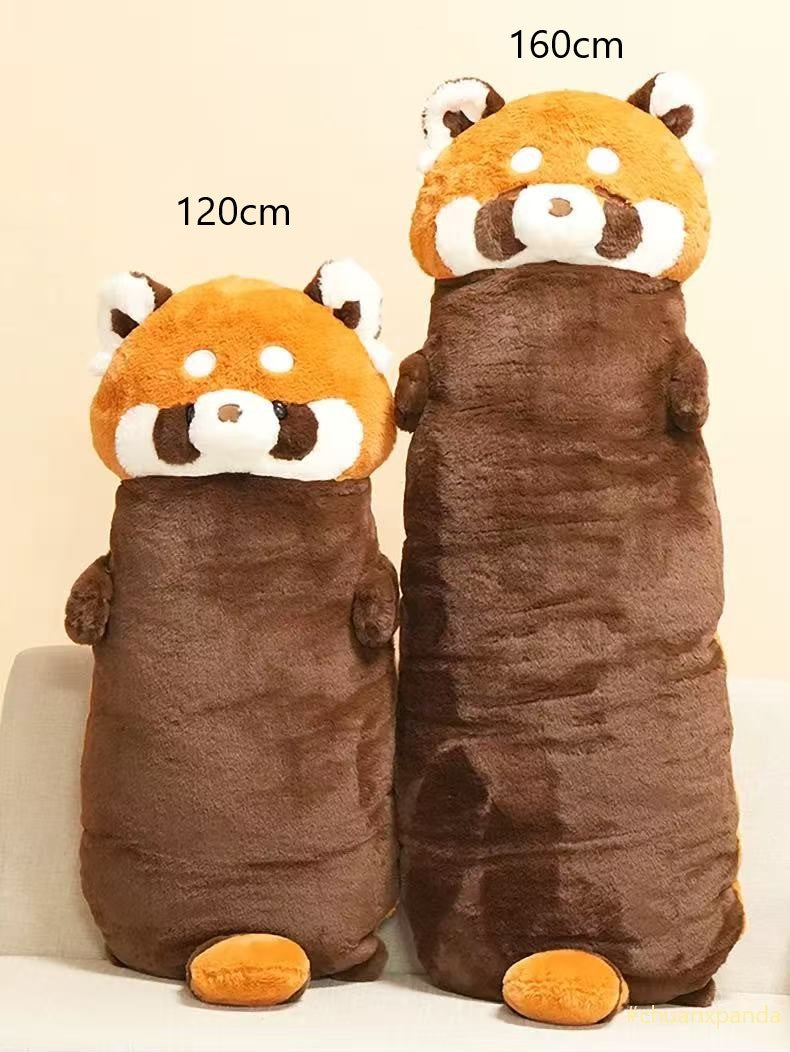 Peluches de panda rojo, almohada larga de panda rojo en 2 tamaños