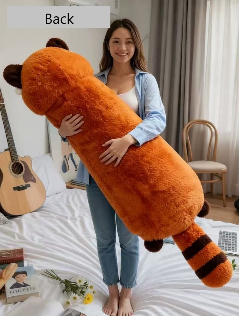 Peluches de panda rojo, almohada larga de panda rojo en 2 tamaños