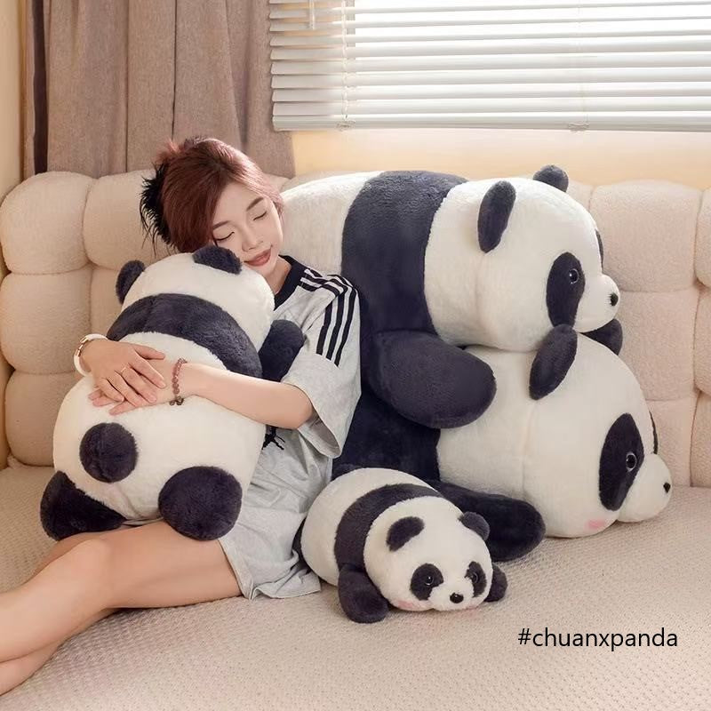 Nouvelle Peluche Géante Panda, Peluche Panda Couché en 4 Tailles