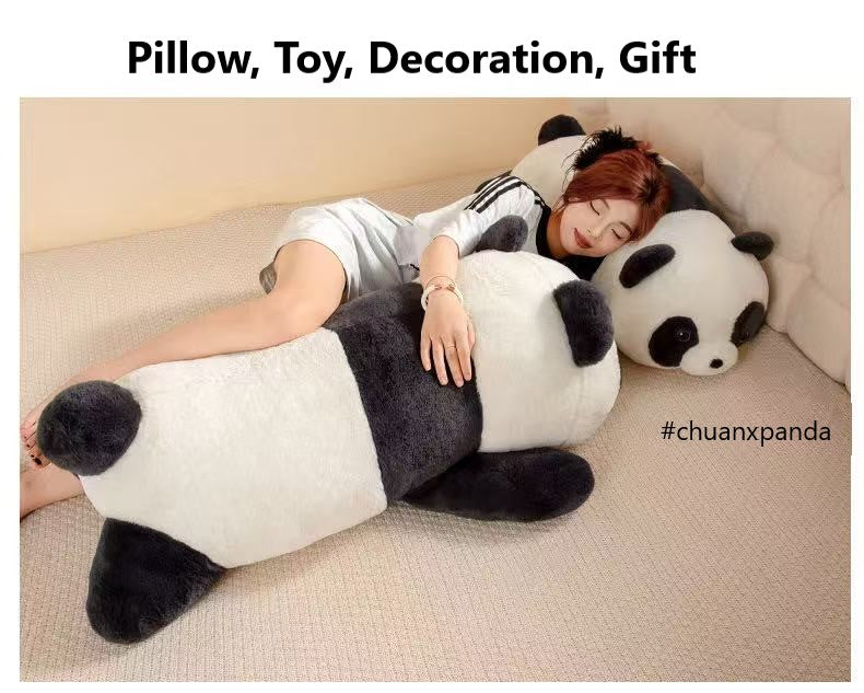 Nouvelle Peluche Géante Panda, Peluche Panda Couché en 4 Tailles