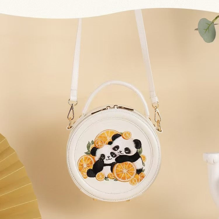 Bolso tradicional de panda, panda y naranjas, 7,87''