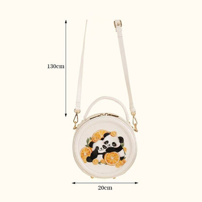 Bolso tradicional de panda, panda y naranjas, 7,87''