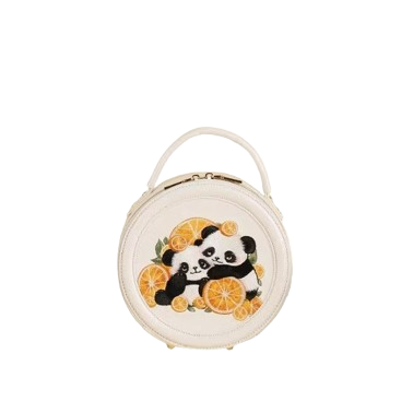 Bolso tradicional de panda, panda y naranjas, 7,87''