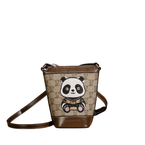 Sac Panda de style académique, sac seau en 2 couleurs