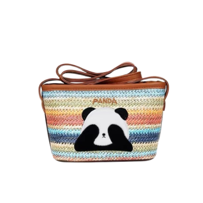Rainbow Weave Panda Bag, Summer-ready Panda Body Bag