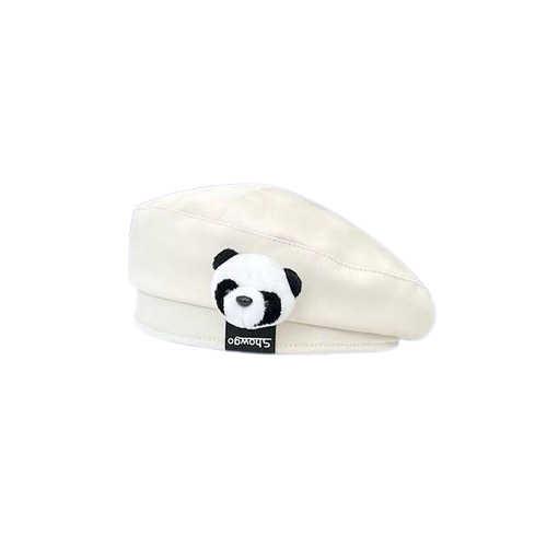 Chapeau Panda, Béret avec Tête de Panda, en 3 Couleurs