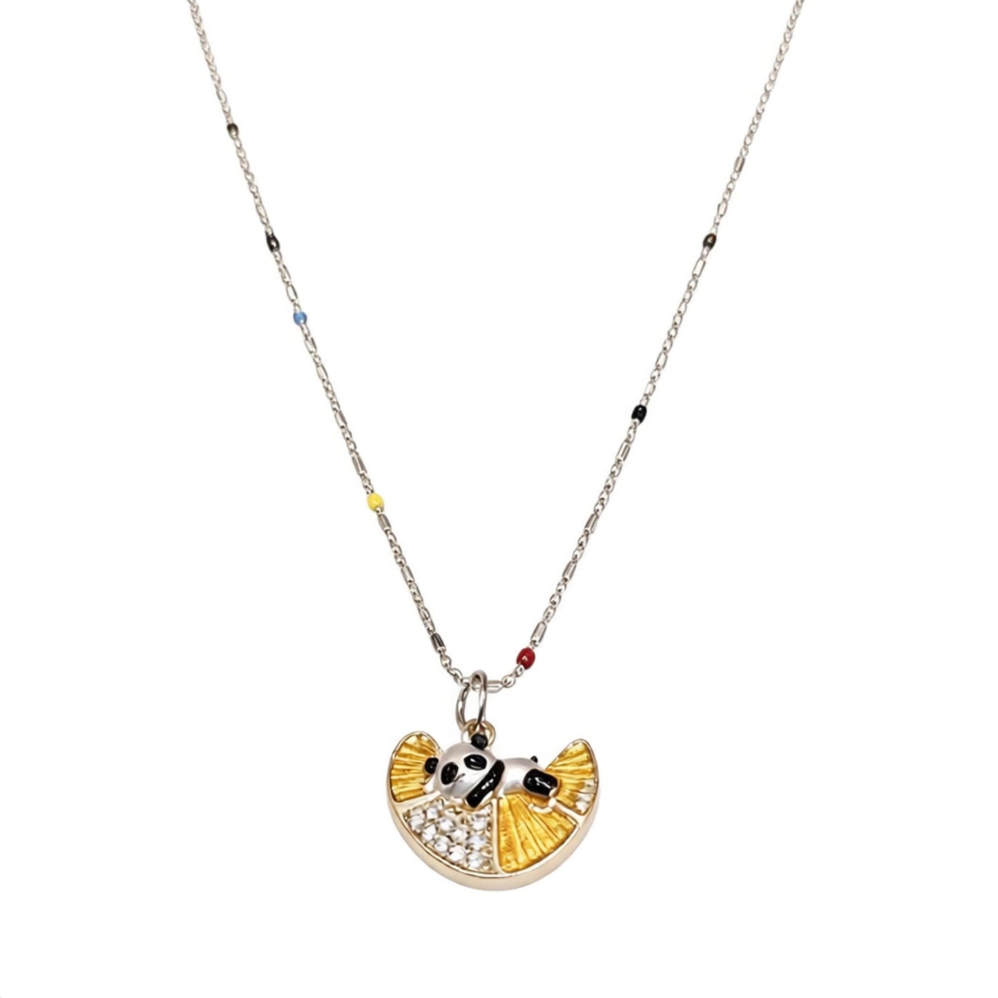 Adorables Pandas en Dulces Naranjas de Verano - Collar Original de Panda