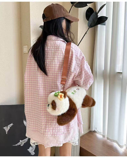 Qizai Panda Bag, Huahua Panda Bag with Fortune Mark