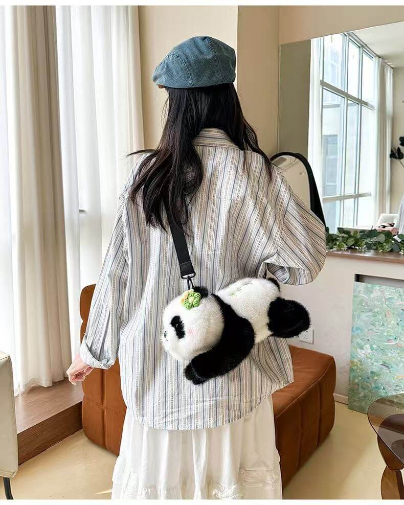 Qizai Panda Bag, Huahua Panda Bag with Fortune Mark
