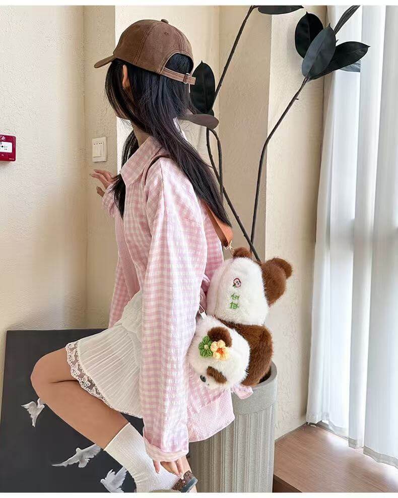 Qizai Panda Bag, Huahua Panda Bag with Fortune Mark