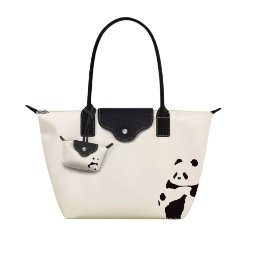 Adorable Panda Tote, Le Pliage, in 2 Colors