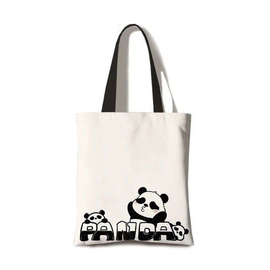 He Hua Panda Bag, Canvas Tote, in 4 Styles