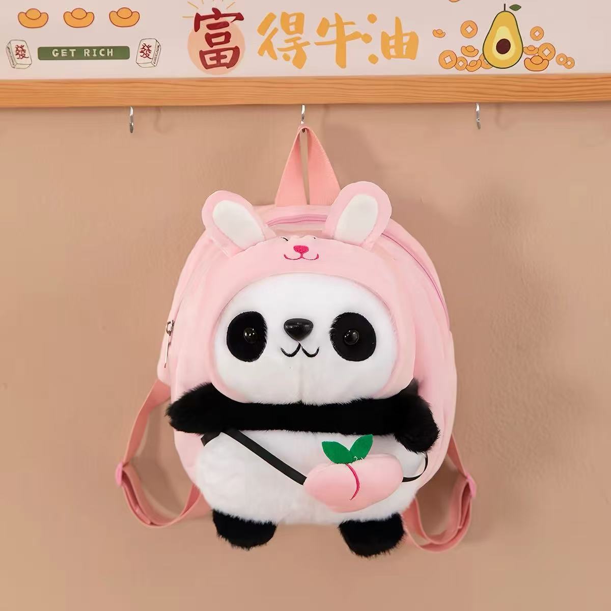 Mochila Súper Linda de Panda-Conejo, Bolso Escolar de Panda