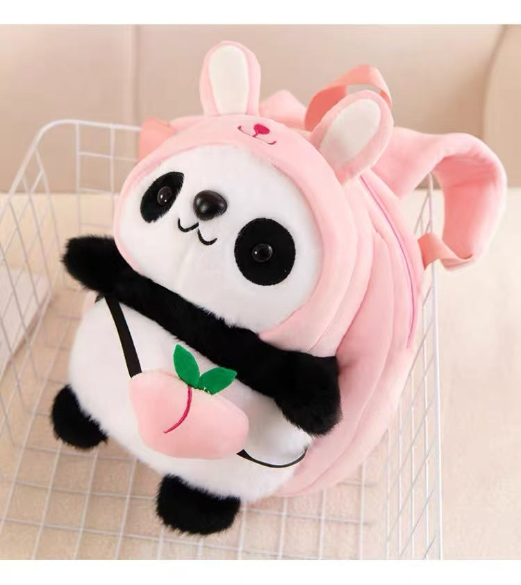 Mochila Súper Linda de Panda-Conejo, Bolso Escolar de Panda