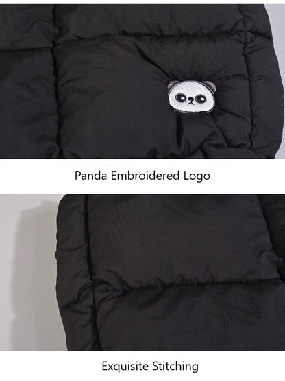 Sac fourre-tout Panda, sac à main fourre-tout matelassé noir avec logo Panda 13,5''