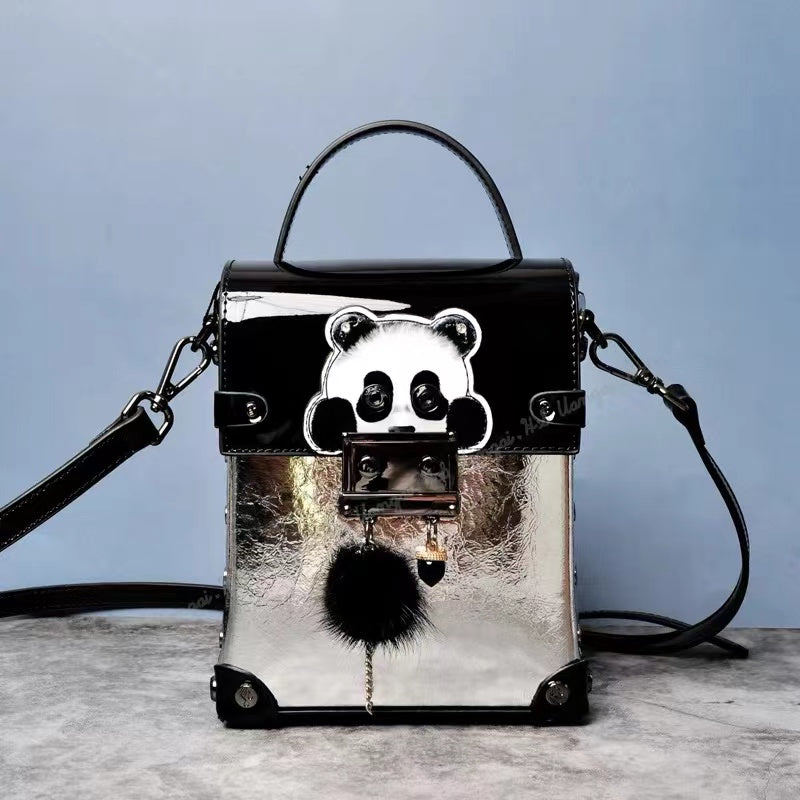 Tote Bag Panda, Bolso Punk, en piel PU en 2 Colores