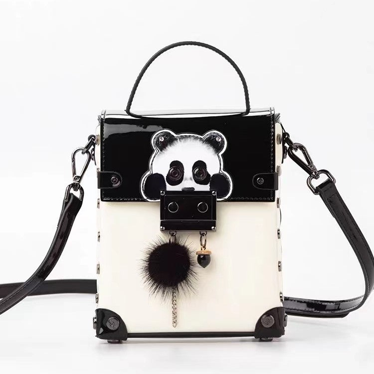 Tote Bag Panda, Punk Bag, en cuir PU en 2 couleurs