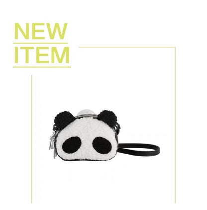 Panda Eyes Bag, Fashionable Double Zip Crossbody Bag, 5.3''